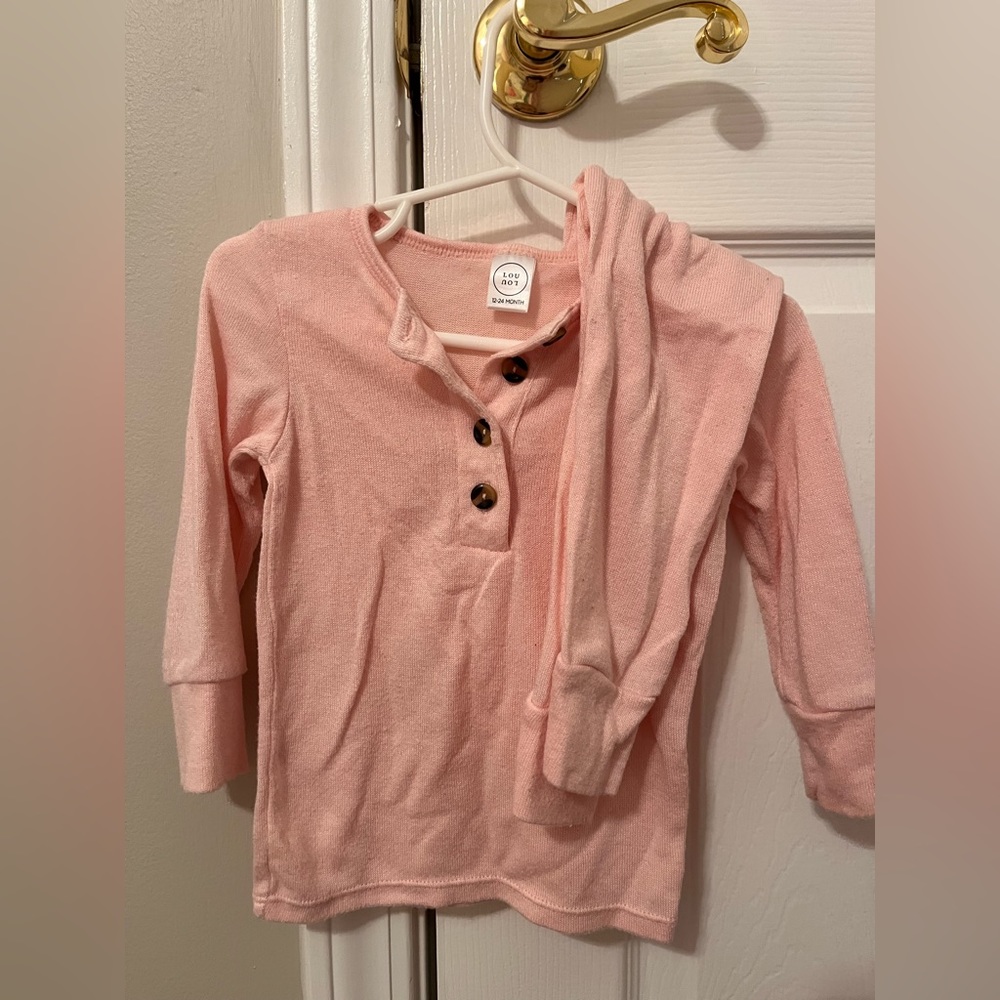 Pink Knit Ribbed LouLou Company Top & Pant Set
